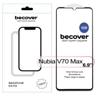 Скло захисне BeCover Nubia V70 Max 10D Black (713557)