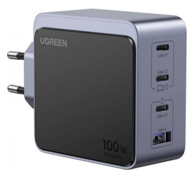 Ugreen Зарядний пристрій Ugreen 4xUSB 100W (3xUSB-C+USB-A) Gan Nexode Fast Charger Grey X553 (35043)
