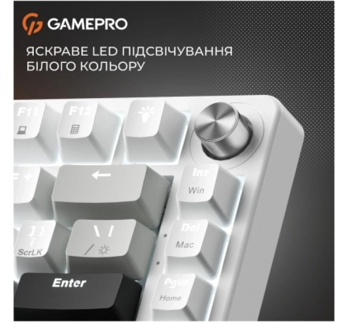 GamePro Клавіатура GamePro Genesis Silverlight MK126 USB UA Grey (MK126)