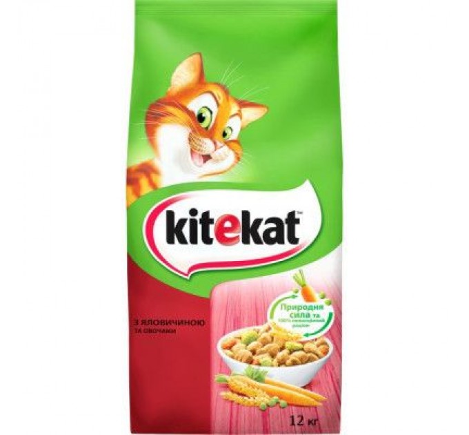 Kitekat Сухий корм для кішок Kitekat Яловичина з овочами 12 кг (5900951013065)