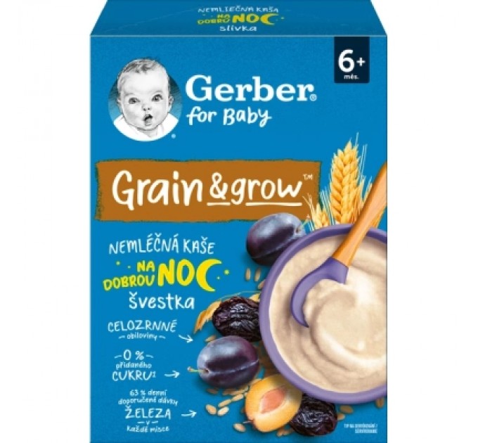 Gerber Дитяча каша Gerber Безмолочна вівсяно-пшенична з чорносливом з 6 місяців 200 г (1100428)