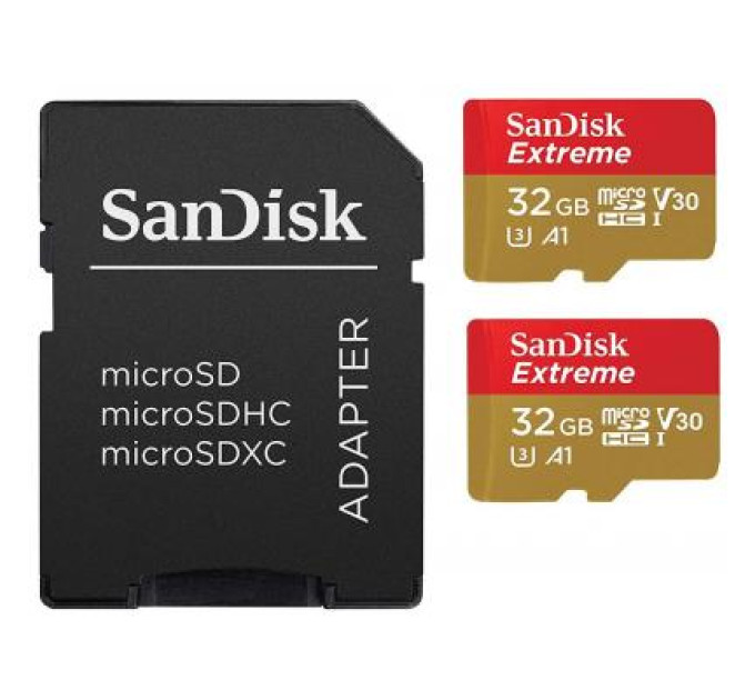SanDisk Карта пам'яті SanDisk 32GB microSD class 10 UHS-I U3 V30 A1 Extreme (SDSQXAF-032G-GN6AT)
