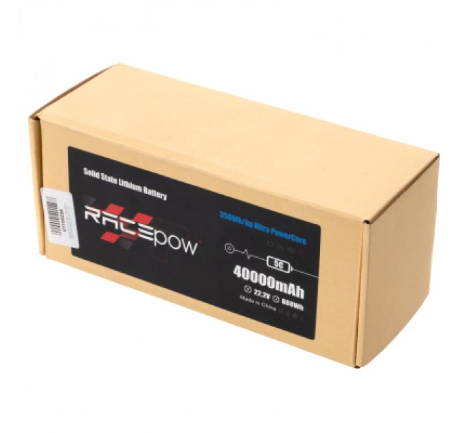 RacePow Акумулятор для дрона RacePow 350Wh/kg 40Ah 6S 22.2V 5C XT90S (350WHKG-40Ah-6S-5C)