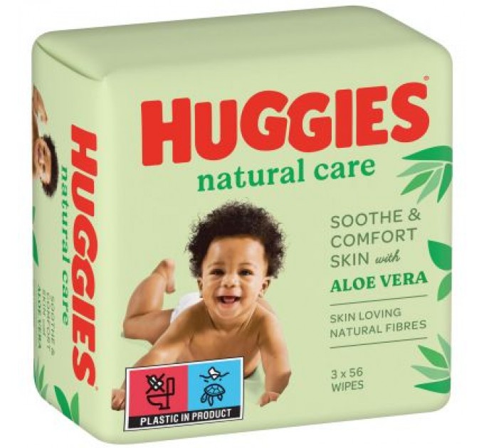 Huggies Дитячі вологі серветки Huggies Natural Care 56 х 3 шт (5029053550176)