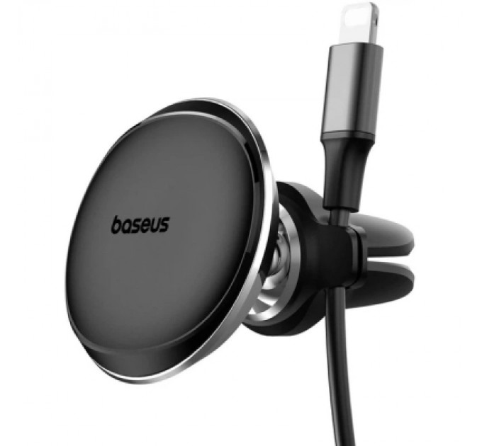Baseus Універсальний автотримач Baseus Magnetic Car Mount Phone Holder with Cable Clip Air Vent Version Cluster Black (C40141201113-00)