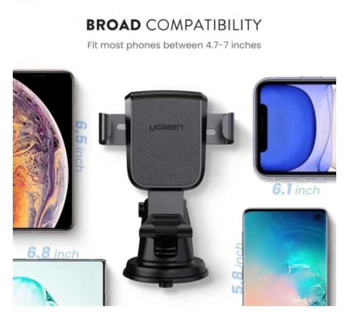 Ugreen Універсальний автотримач UGREEN LP200 Gravity Phone Holder with Suction Cup Black (60990B)