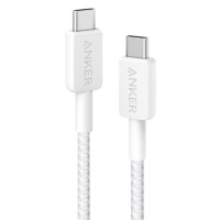 Дата кабель USB-C to USB-C 0.9m nylon 322 white Anker (A81F5H21/A81F5G21)