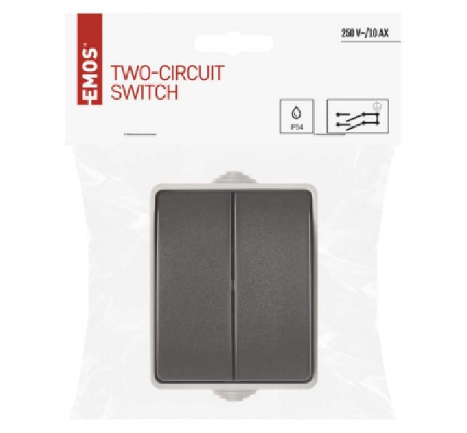 EMOS Вимикач EMOS C.5 IP54 подвійний (A1398.1)