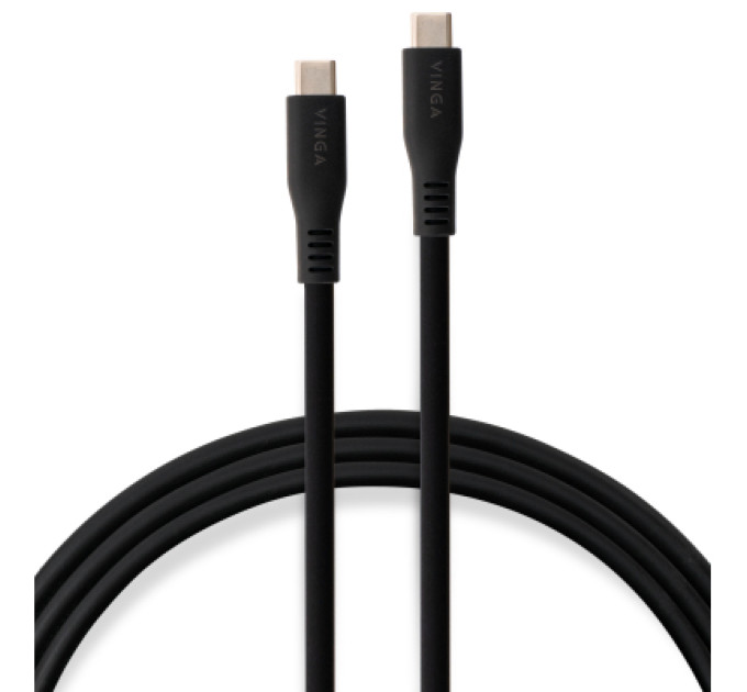 Vinga Дата кабель USB-C to USB-C 2.0m UBS3.2 Gen2 10G 240W Chip Silicon Black Vinga (VCPDCCC3242SB)