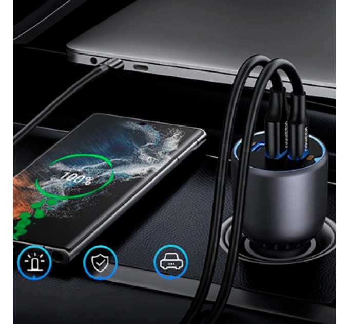 Ugreen Зарядний пристрій Ugreen 3xUSB 130W (2xUSB-C+USB-A) QC3.0 (EC705) (35025)