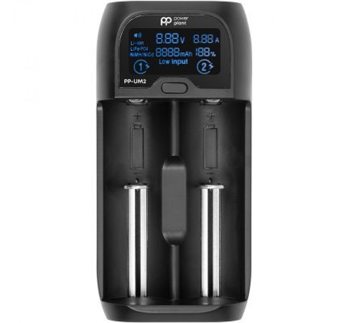PowerPlant Зарядний пристрій для акумуляторів PowerPlant PP-UM2 (Ni-Mh, Ni-Cd, Li-ion, LiFePO4 / input DC 5V/2A) (AA620180)