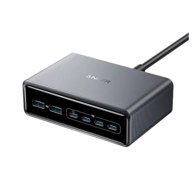 Anker Зарядний пристрій Anker GaNPrime 200W 4xUSB-C PD + 2xUSB-A Black (A2683341)