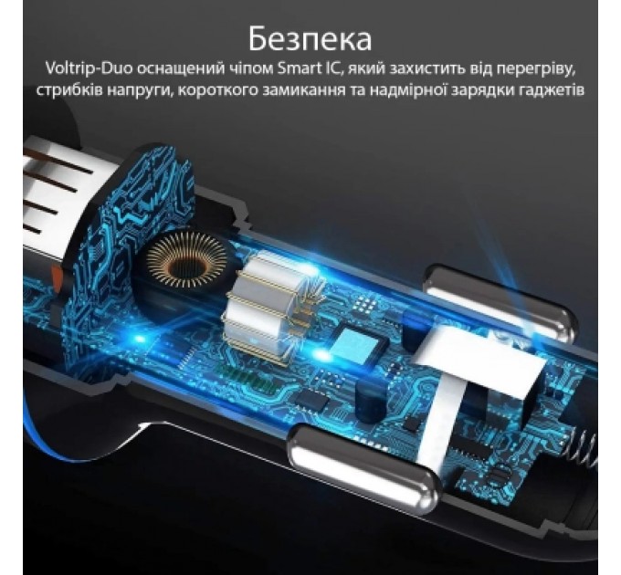 Promate Зарядний пристрій Promate voltrip-duo.black