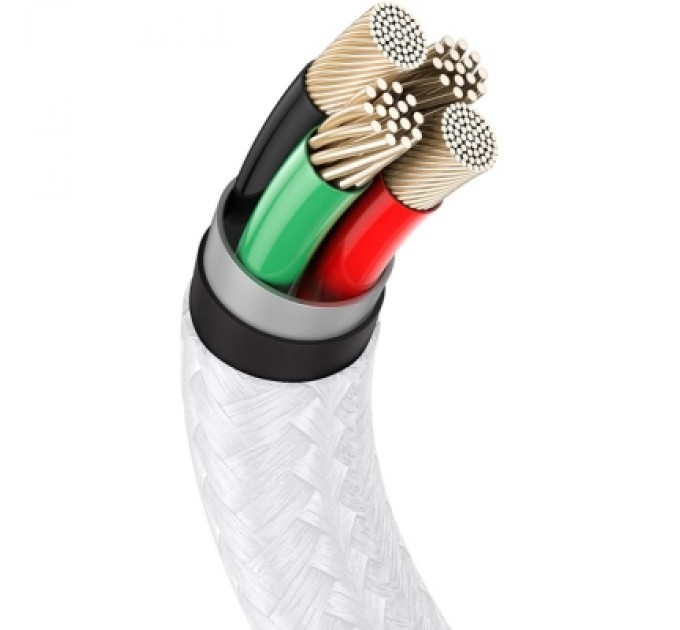 Baseus Дата кабель USB 2.0 AM to Lightning 1.0m Cafule Series Metal 2.4A White Baseus (CALJK-A02)