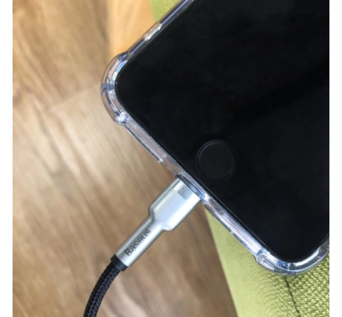 Baseus Дата кабель USB 2.0 AM to Lightning 1.0m Cafule Series Metal 2.4A White Baseus (CALJK-A02)