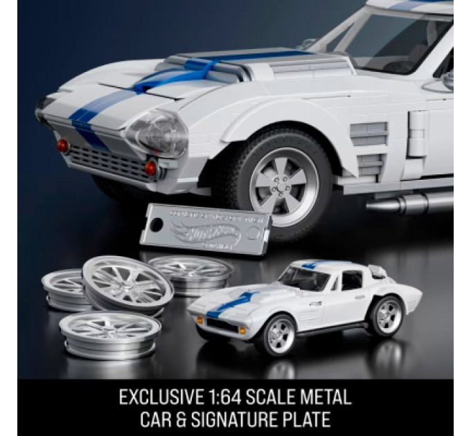 Hot Wheels Машина Hot Wheels Brick Shop Elite Corvette Grand Sport 918 деталей (JGR31)