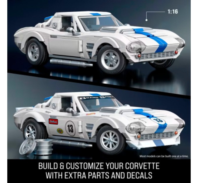 Hot Wheels Машина Hot Wheels Brick Shop Elite Corvette Grand Sport 918 деталей (JGR31)