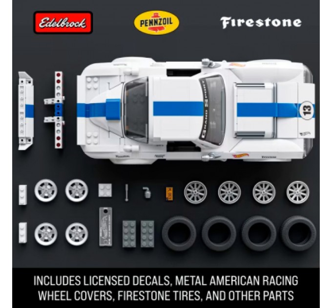 Hot Wheels Машина Hot Wheels Brick Shop Elite Corvette Grand Sport 918 деталей (JGR31)