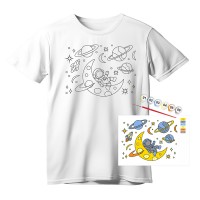 Набір для творчості Rosa футболка-розмальовка, Space Adventures, бавовна 100, розмір S (4823098543817)