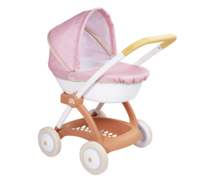 Smoby Коляска для ляльок Smoby Baby Nurse Теракотова пудра, люлька з корзиною, 18 міс.+ (7600254124)