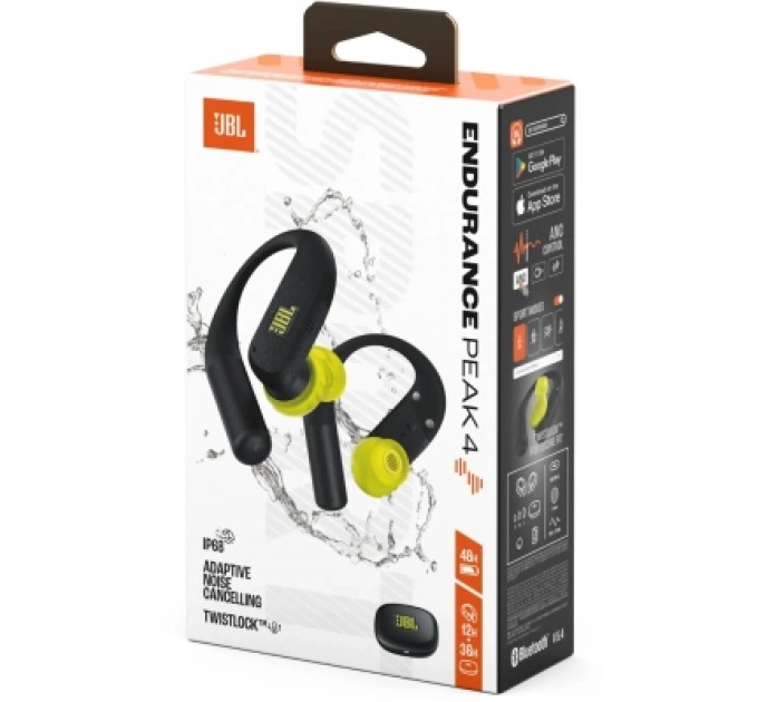JBL Навушники JBL Endurance Peak 4 Black/Lime (JBLENDUPEAK4BLKL)
