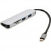 PowerPlant Концентратор USB Type-C to 3*USB 3.0 Ports + TF/SD Card Reader PowerPlant (CA912100)