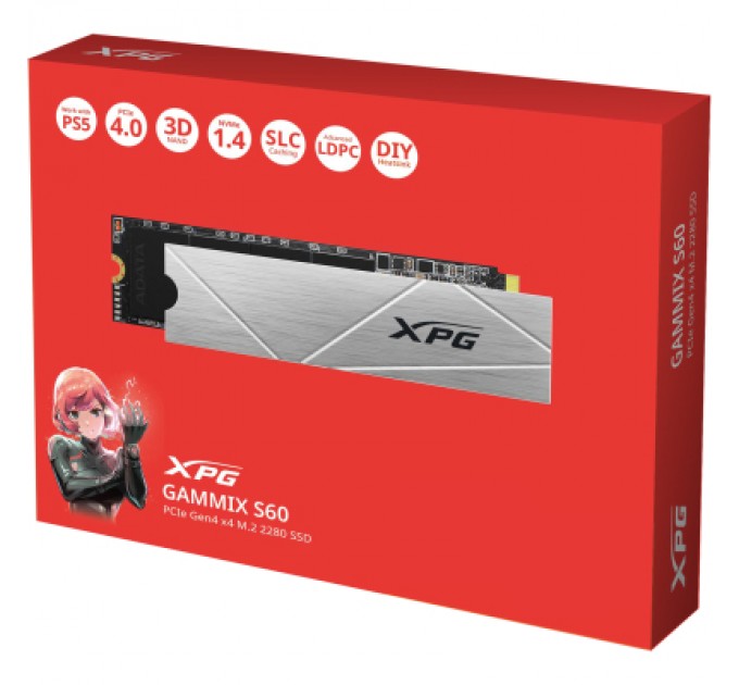 ADATA Накопичувач SSD M.2 2280 512GB XPG GAMMIX S60 ADATA (AGAMMIXS60-512G-CS)