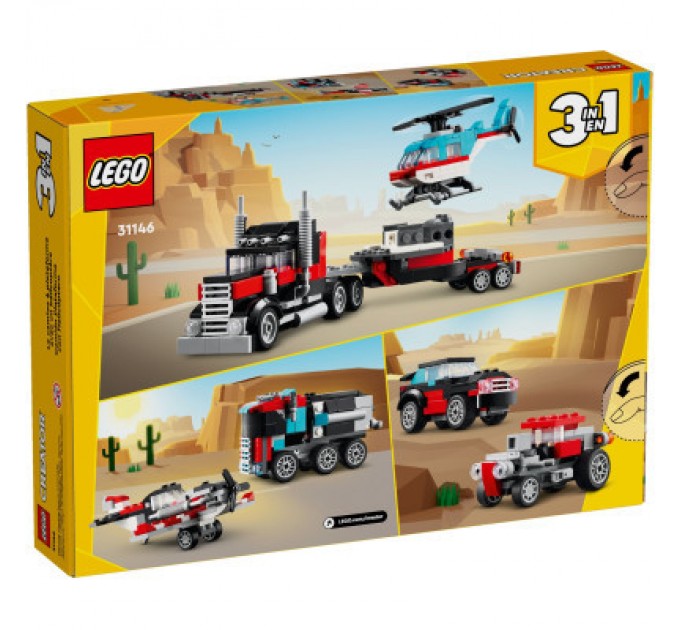 LEGO Конструктор LEGO Creator Бортова вантажівка з гелікоптером 270 деталей (31146)