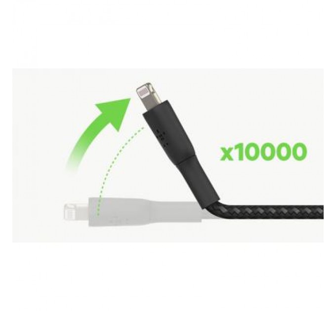 Дата кабель USB 2.0 AM to Lightning 1.0m BRAIDED black Belkin (CAA004BT1MBK)
