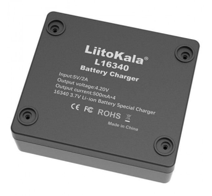 Зарядний пристрій для акумуляторів Liitokala 4 Slots, Li-ion, 16340, CR123A (Lii-L16340)