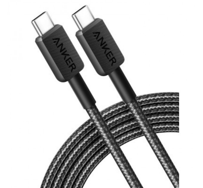 Дата кабель USB-C to USB-C 0.9m 322 Black Anker (A81F5G11)