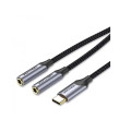 Vention Кабель Vention Audio 2x3.5 mm F - USB Type-C M, 0.3 m, Black (BGPHY)
