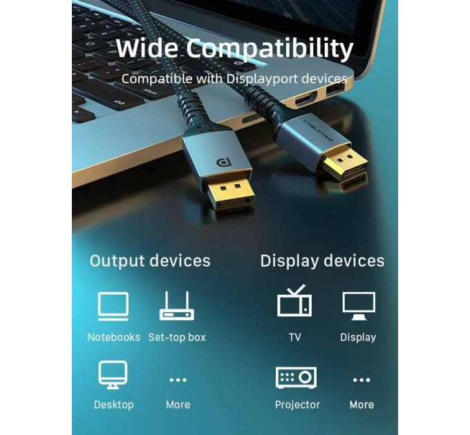 Cabletime Кабель Cabletime DisplayPort - DisplayPort V 1.4 (M/M), 2 м Black (CD11L)