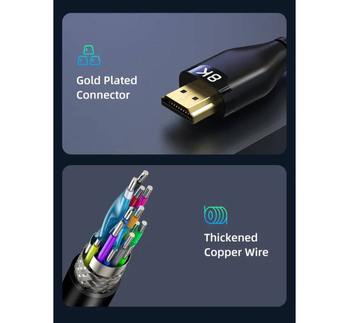Cabletime Кабель Cabletime HDMI - HDMI V 2.1 (M/M), 1 м, Black (CH12H)