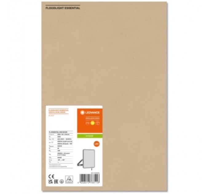 Прожектор LEDVANCE FL ESSENTIAL 50W 830 BK IP65 (4058075768116)