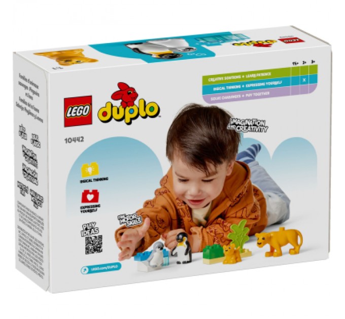 Конструктор LEGO DUPLO Town Сімейства диких тварин: Пінгвіни та Леви (10442)