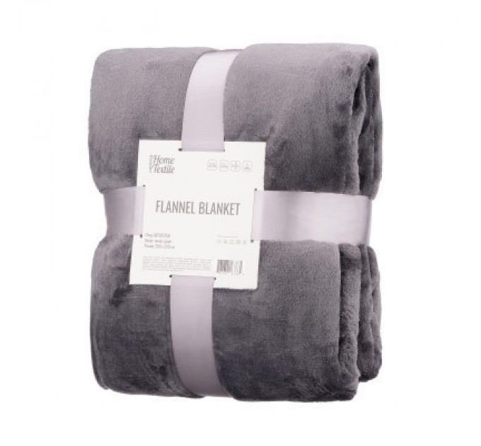 Плед Ardesto Flannel 100% поліестер, темно-сірий 200х220 см (ART0213SB)
