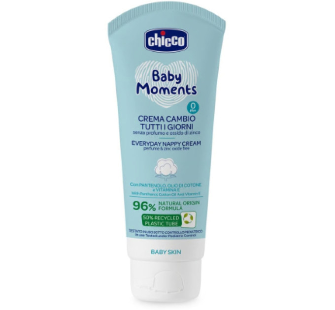 Chicco Дитячий крем Chicco Baby Moments захисний щоденний з патенолом під підгузок 100 мл (11641.00)