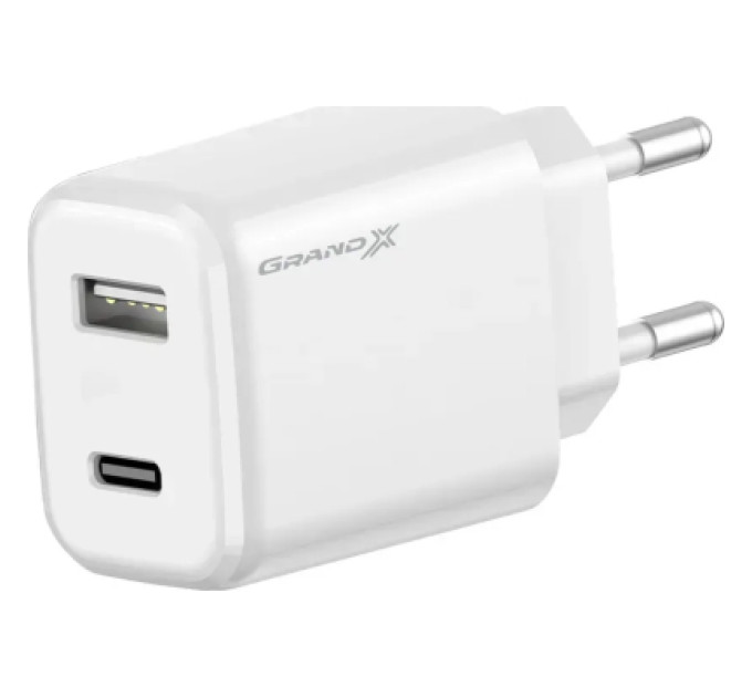 Grand-X Зарядний пристрій Grand-X CH-890 Fast Charge 1xUSB-C PD20W + 1xUSB QC4.0 + AFC SCP FCP Black (CH-890)