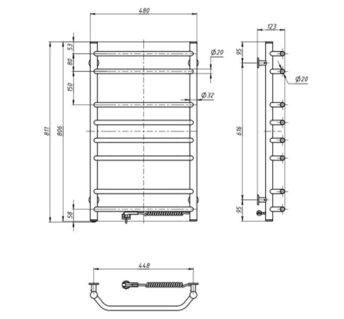 Navin Сушарка для рушників Navin Блюз 480x800 (12-006030-4880)