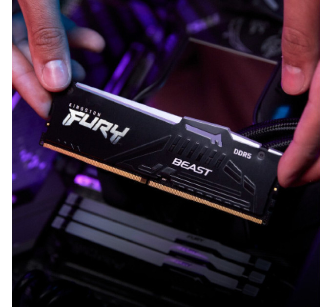 Kingston Fury (ex.HyperX) Модуль пам'яті для комп'ютера DDR5 32GB 5200 MHz Beast RGB EXPO Black Kingston Fury (ex.HyperX) (KF552C40BB2A-32)
