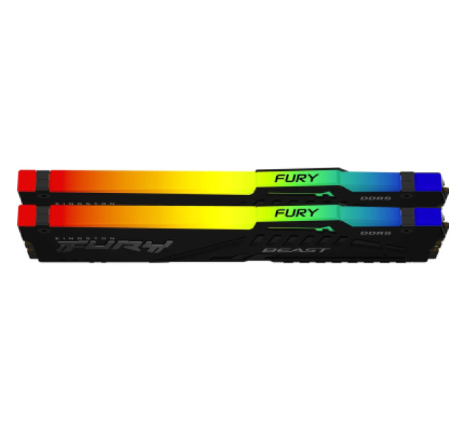 Kingston Fury (ex.HyperX) Модуль пам'яті для комп'ютера DDR5 64GB (2x32GB) 6000 MHz Beast RGB EXPO Black Kingston Fury (ex.HyperX) (KF560C36BBE2AK2-64)
