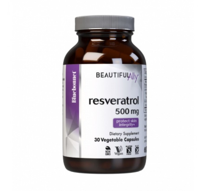 Трави Bluebonnet Nutrition Ресвератрол 500 мг, Beautiful Ally, Resveratrol 500 Мg, 30 р (BLB0878)