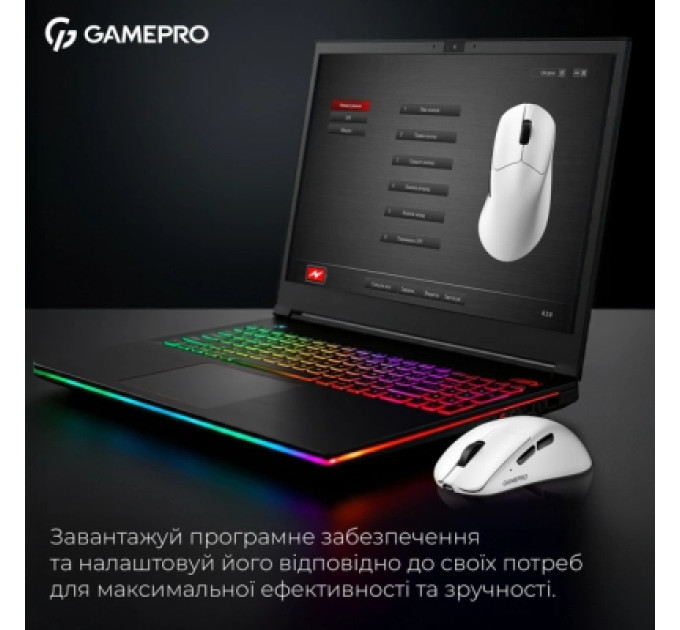GamePro Мишка GamePro Asgard Surt Wireless/Bluetooth/USB White (GM017W)