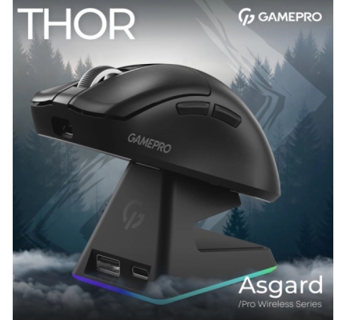 GamePro Мишка GamePro Asgard Thor Wireless/Bluetooth/USB Black (GM023B)