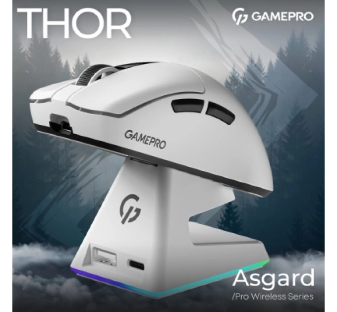 GamePro Мишка GamePro Asgard Thor Wireless/Bluetooth/USB White (GM023W)