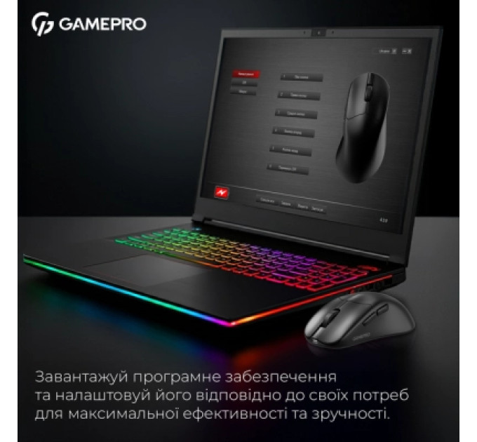 GamePro Мишка GamePro Asgard Surt Wireless/Bluetooth/USB Black (GM017B)