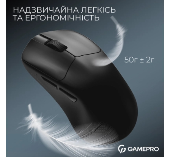 GamePro Мишка GamePro Asgard Surt Wireless/Bluetooth/USB Black (GM017B)