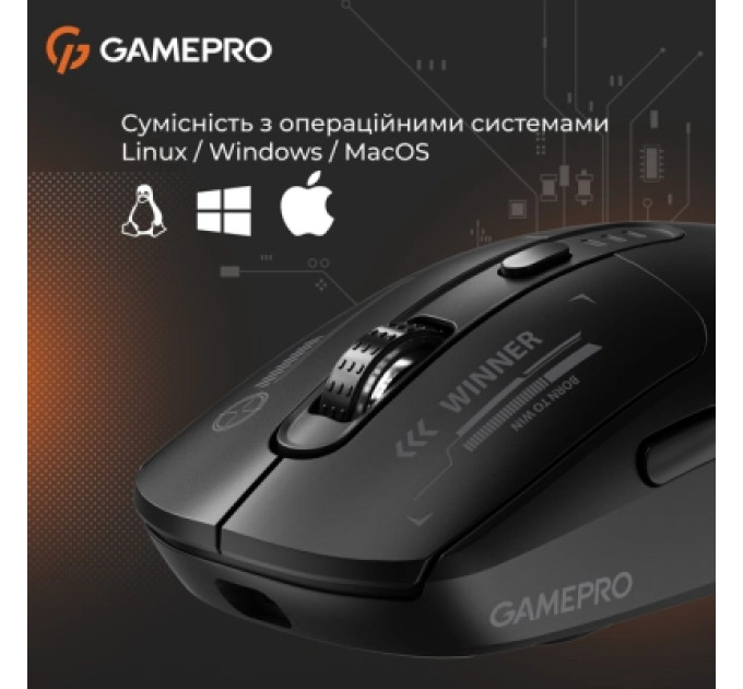 GamePro Мишка GamePro Genesis Winner Wireless/Bluetooth/USB Black (GM079B)