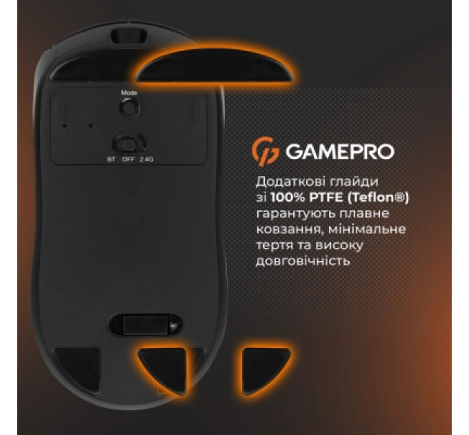 GamePro Мишка GamePro Genesis Winner Wireless/Bluetooth/USB Black (GM079B)